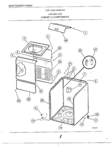 Cabinet And Components Diagram and Parts List for 6507-87D  Frigidaire Washer