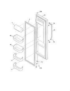 Refrigerator Door Diagram and Parts List for FFHS2622MSU  Frigidaire Refrigerator