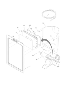 Ice & Water Dispenser Diagram and Parts List for EI23CS35KB1  Electrolux Refrigerator