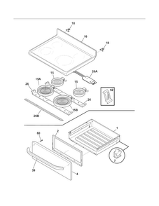 Top/drawer Diagram and Parts List for BKEF3048LSM  Frigidaire Range