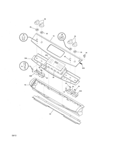 Backguard Diagram and Parts List for FFED3025PSA  Frigidaire Range