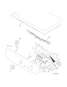 Controls/top Panel Diagram and Parts List for FFQE5000QW1  Frigidaire Dryer