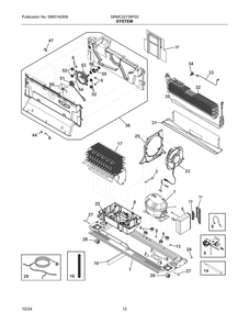 System Diagram and Parts List for GRMC2273BF02  Frigidaire Refrigerator