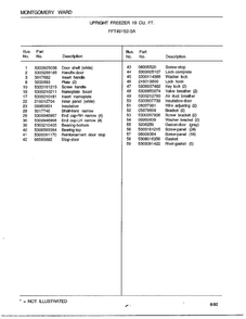 Upright Freezer 19 Cu. Ft. Page 2 Diagram and Parts List for 49152-0A  Frigidaire Freezer