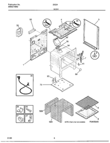 Body Diagram and Parts List for 282247B  Frigidaire Range