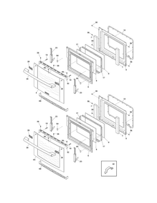 Doors Diagram and Parts List for EI27EW45JS4  Electrolux Wall Oven