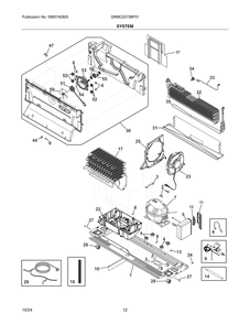 System Diagram and Parts List for GRMC2273BF01  Frigidaire Refrigerator