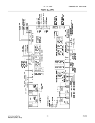 Wiring Diagram Diagram and Parts List for FPET3077RFD  Frigidaire Wall Oven