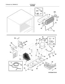 System Diagram and Parts List for FGTR2045QP2  Frigidaire Refrigerator