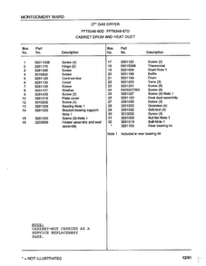Cabinet Drum And Heat Duct Page 2 Diagram and Parts List for 8248-87D  Frigidaire Dryer
