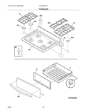 TOP/DRAWER Diagram and Parts List for GLGFZ386FCJ  Frigidaire Range