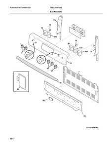 Backguard Diagram and Parts List for CFEF3056TWB  Frigidaire Range
