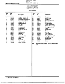 Electrical Parts Page 2 Diagram and Parts List for 431258-OB  Frigidaire Freezer