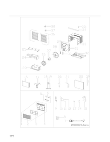 Recommended Spare Parts Diagram and Parts List for 25387060410  Kenmore Air Conditioner
