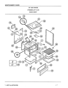 30" Gas Range/ Basic Body Diagram and Parts List for 2568A  Frigidaire Range