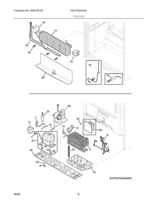 System Diagram and Parts List for FRUF2020AW2  Frigidaire Freezer