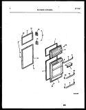 DOOR PARTS Diagram and Parts List for RTG163GLH3B  Frigidaire Refrigerator