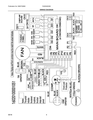 Wiring Diagram Diagram and Parts List for FAD504DWDA1  Frigidaire Dehumidifier