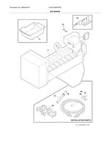 Ice Maker Diagram and Parts List for FGHG2366PFAA  Frigidaire Refrigerator
