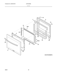 Door Diagram and Parts List for GCFE3060BDB  Frigidaire Range
