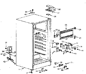 Cabinet Diagram and Parts List for 5648611181  Kenmore Refrigerator
