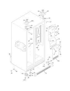 Cabinet Diagram and Parts List for FFHS2622MSN  Frigidaire Refrigerator