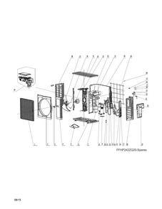 Recommended Spare Parts Diagram and Parts List for FFHP242ZQ20  Frigidaire Air Conditioner