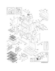 Body Diagram and Parts List for EI30EW35KW2  Electrolux Wall Oven