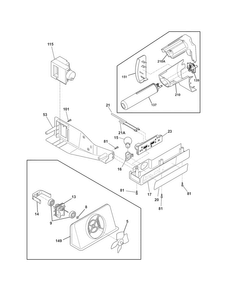 Controls Diagram and Parts List for FFHS2312NS3  Frigidaire Refrigerator