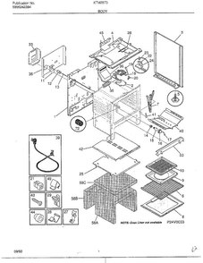Body Diagram and Parts List for 2873B  Frigidaire Range