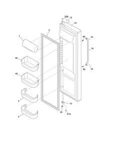 Refrigerator Door Diagram and Parts List for FFHS2622MM8  Frigidaire Refrigerator