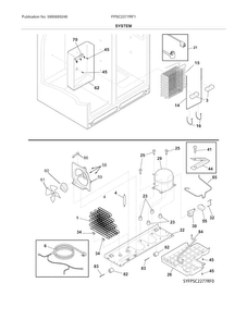 System Diagram and Parts List for FPSC2277RF1  Frigidaire Refrigerator