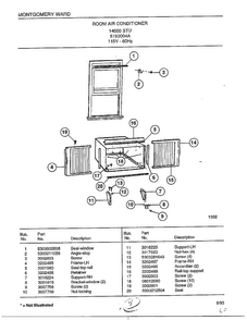 Room Air Conditioner Page 7 Diagram and Parts List for 5193004A  Frigidaire Air Conditioner