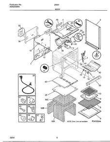 Body Diagram and Parts List for 285647A  Frigidaire Range