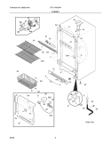 CABINET Diagram and Parts List for LFFU1766GW4  Frigidaire Freezer