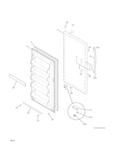 Door Diagram and Parts List for 25322442412  Kenmore Freezer
