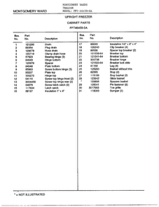 Upright Freezer/cabinet Parts Page 2 Diagram and Parts List for 46458-OA  Frigidaire Freezer