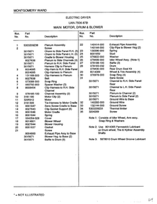 Main Motor, Drum And Blower Page 2 Diagram and Parts List for 7506B  Frigidaire Dryer