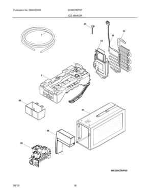 17 - ICE MAKER Diagram and Parts List for E23BC78IPSF  Frigidaire Refrigerator
