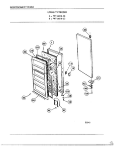 Upright Freezer Diagram and Parts List for 43018C  Frigidaire Freezer