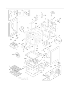 Body Diagram and Parts List for CGEF3032MWB  Frigidaire Range