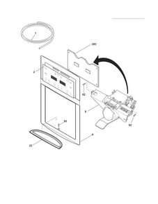 Ice & Water Dispenser Diagram and Parts List for LGHC2342LF3  Frigidaire Refrigerator