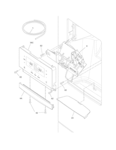 Controls & Ice Dispenser Diagram and Parts List for FGHF2366PF3  Frigidaire Refrigerator