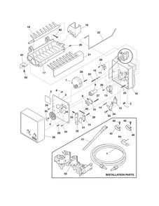 Ice Maker Diagram and Parts List for FFSS2622NS0  Frigidaire Refrigerator