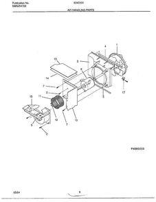 Air Handling Parts Diagram and Parts List for 5243000B  Frigidaire Air Conditioner
