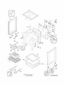 Body Diagram and Parts List for 7909082040B  Kenmore Range