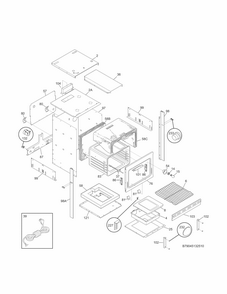 Body Diagram and Parts List for 79045139510  Kenmore Wall Oven