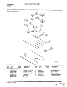 Frigidaire Range Page 7 Diagram and Parts List for 4281  Frigidaire Range