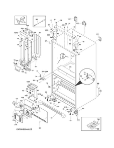 Cabinet Diagram and Parts List for FGHB2844LEG  Frigidaire Refrigerator