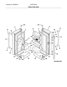 Fresh Food Door Diagram and Parts List for E23BC79SPS0  Electrolux Refrigerator